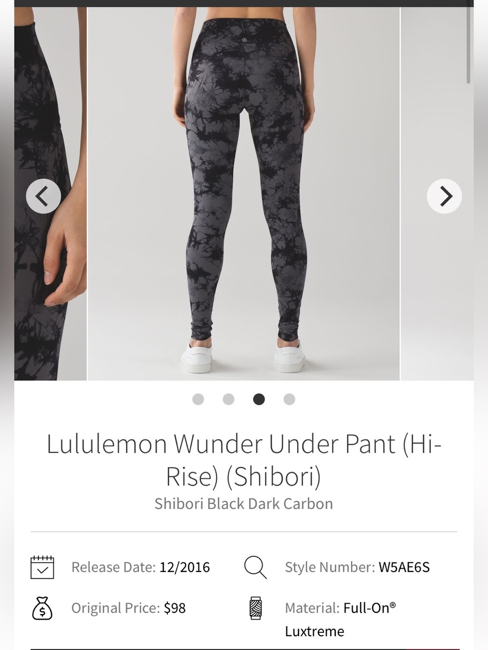 lululemon athletica Shibori-Print High-Rise Leggings in Black/Dark Gray